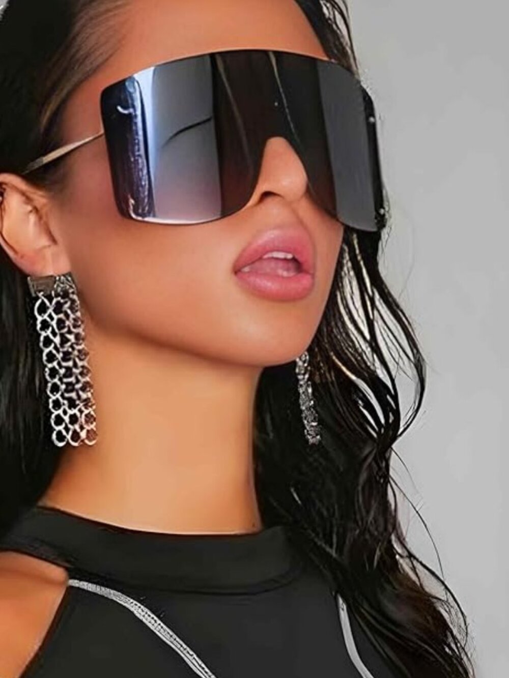 Oversized Gradient Shield Sunglasses
